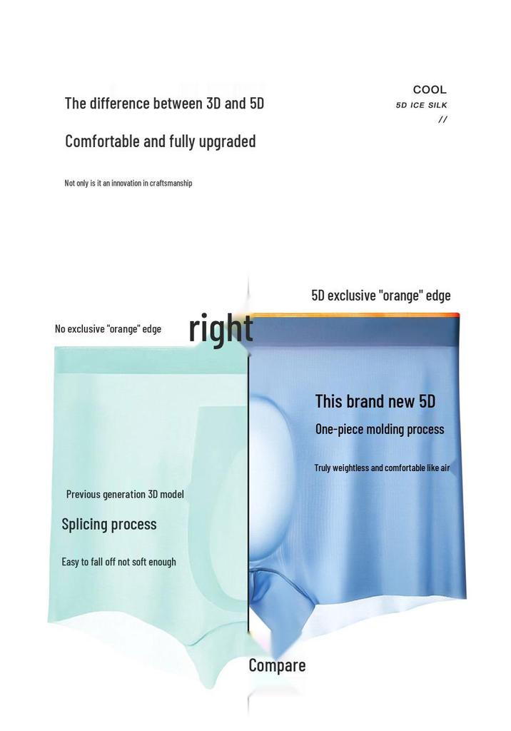Ultra-dünne Herren Ice Silk Nahtlose Boxer-Slips - Einteilig, Große Größen, Einfarbig