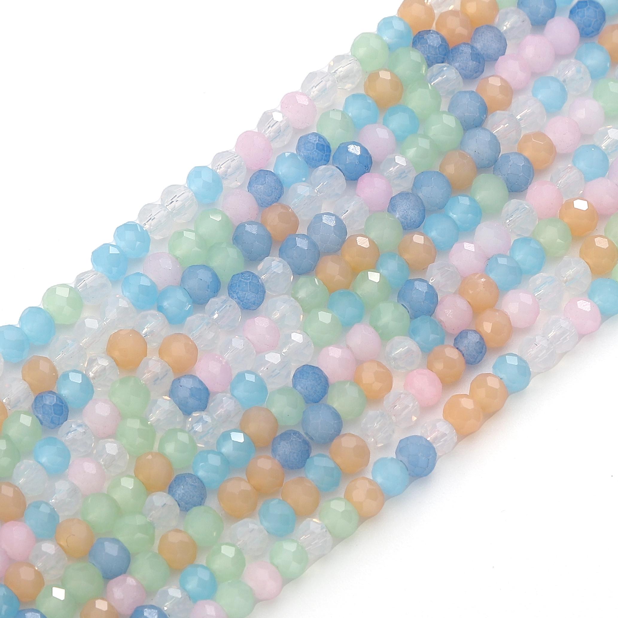 

120 шт. Стеклянные бусины Поверхность Плоская Интервал Кристальные бусины Для DIY Браслет Ожерелье Изготовление Ювелирных Изделий Украшение Macaroon