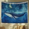 Whale Starry Night Ocean Tapestry, Blue Sea Theme Wall Art For Kids Bedroom Dorm Nursery Home Decor Accessories