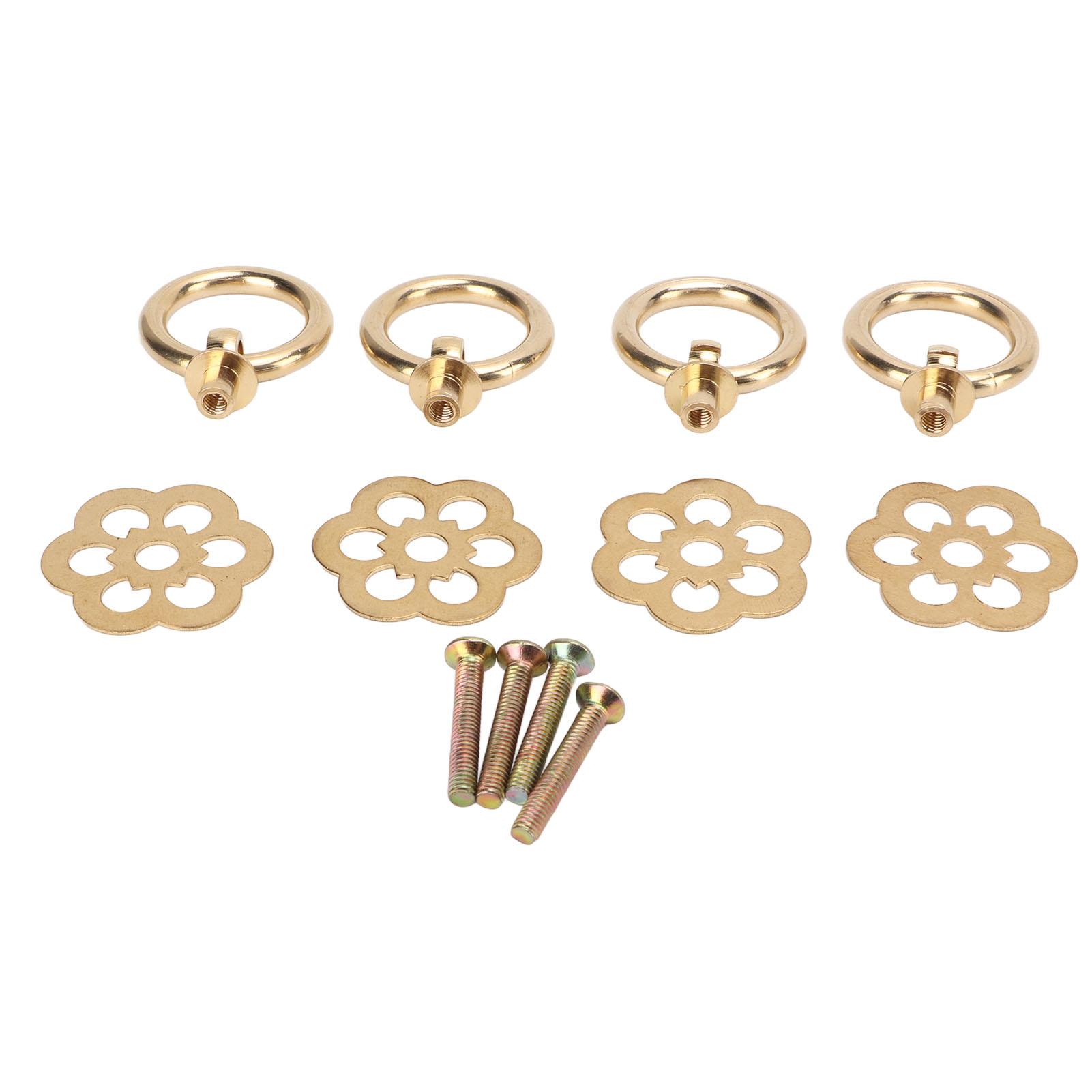 

4set Antique Cabinet Handles Vintage Elegant Bronze 6 Hole Pattern DIY Brass Drawer Pulls for Jewelry Boxes