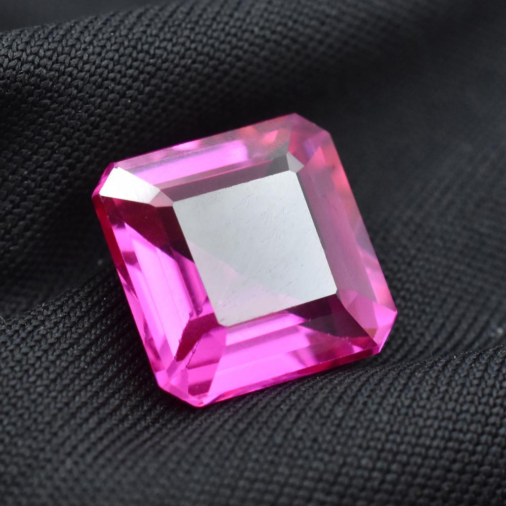 Pink Natural 10.35 Ct Square Cut Ring Size CERTIFIED Ruby Loose Gemstone