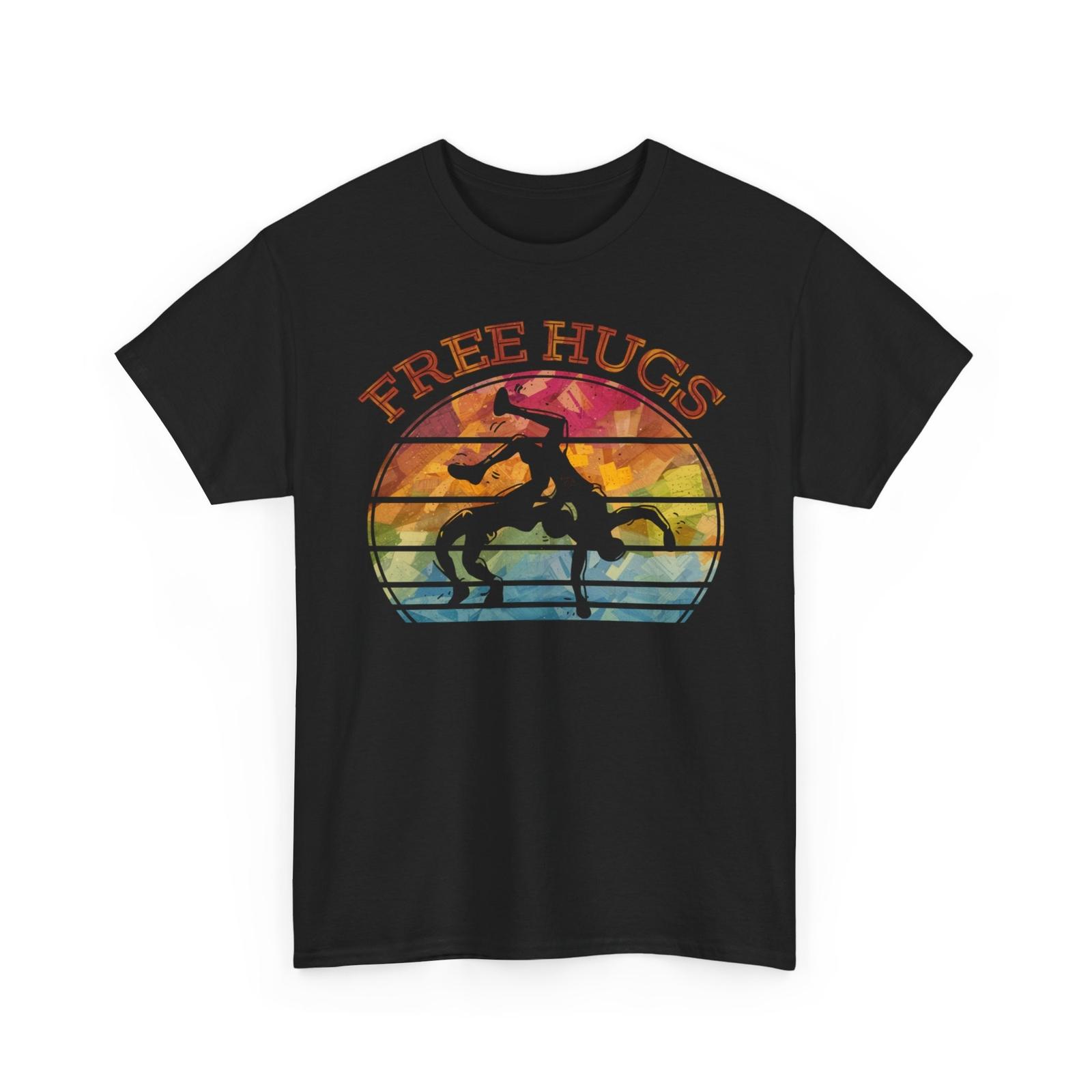 Free Hugs Funny Wrestling T-shirt - Humorous Novelty Graphic Tee S