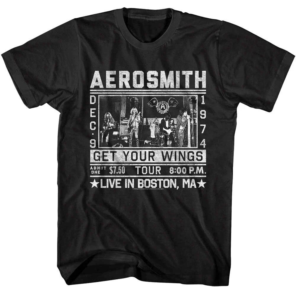 Aerosmith Get Your Wings Tour 1974 Men s T Shirt Boston Music Hall Rock Rock S
