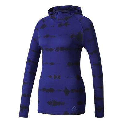 Primeknit Fitted Hooded Comfortable Breathable Long Sleeve Workout Top Women Tops Purple Blue Black BQ9392