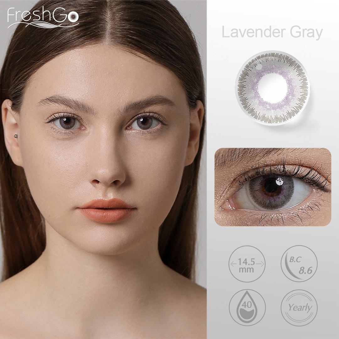 Цветные контактные линзы FreshGo, синие, 1 пара мягких цветных линз для глаз, красотка для учеников, ежегодные косметические цветные контактные линзы серый