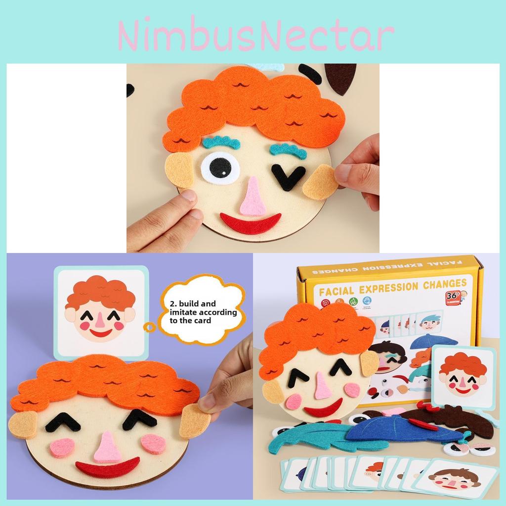 Wooden Puzzle For Kids With Facial Expression Changes Educational Toy For Preschoolers