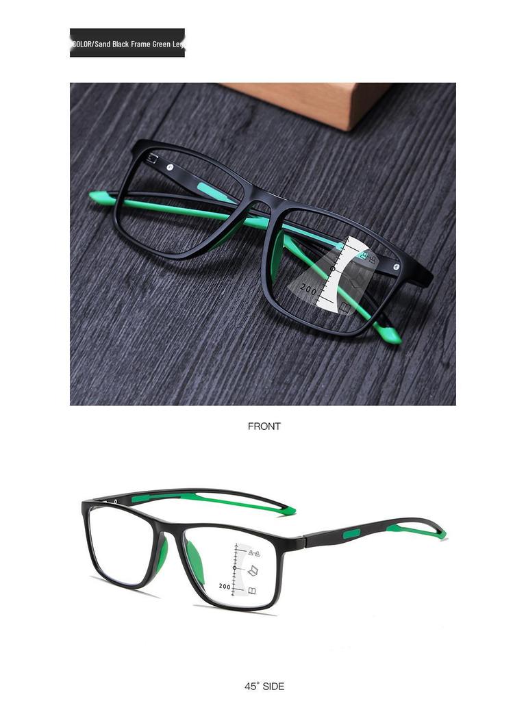 HD Multifocal Ultralight TR90 Reading Glasses: Anti-Slip, Anti-Blue Light, Sporty Design for Near & Far Vision