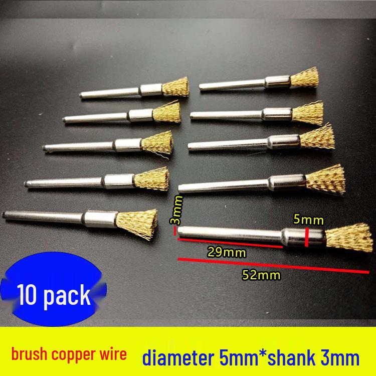 3mm T-Handle Electric Steel Wire Brush for Rust Removal - Copper & Nylon Brush Wheel for Metal Cleaning