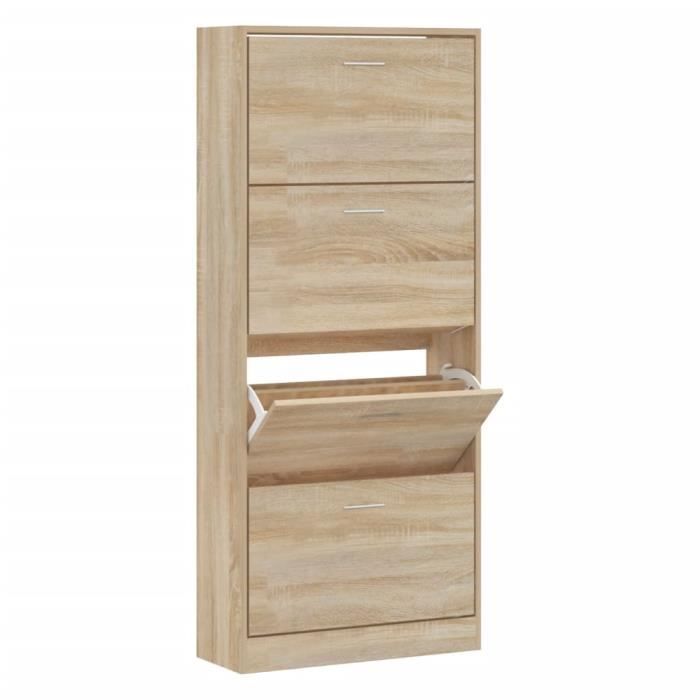 VidaXL Armoire à chaussures Chêne sonoma 63x24x147cm Bois d'ingénierie 342543