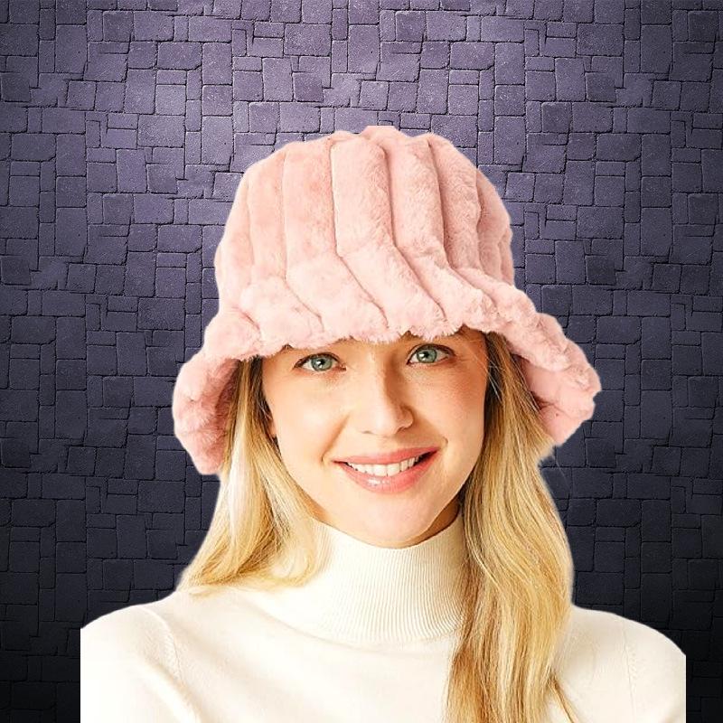 

Women s Fleece-Lined Fisherman Hat: Warm, Solid Color, Outdoor Cold-Proof Basin Hat 55-59cm