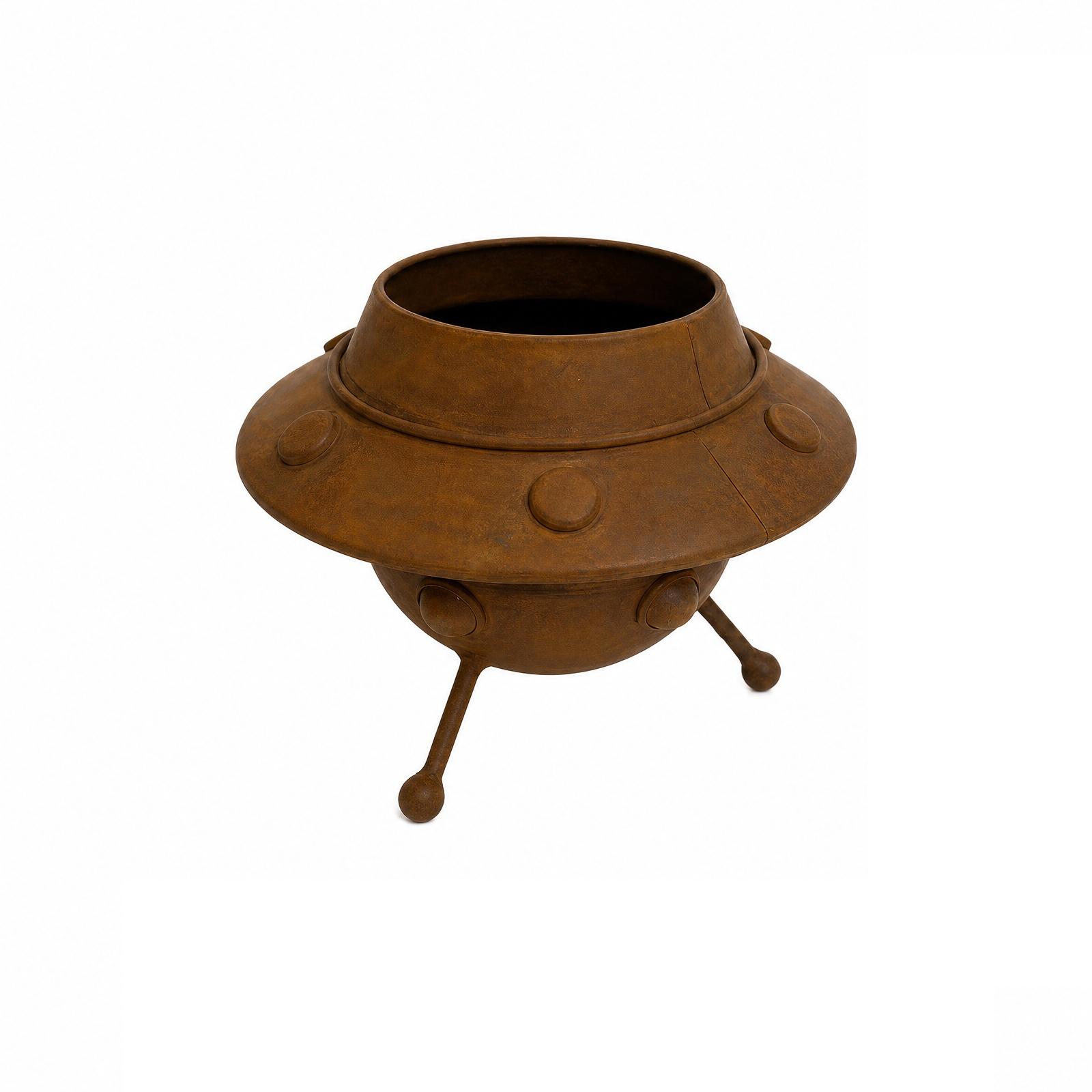Metal Flying Saucer Planter Tabletop Metal Art Decorative Planter for Indoor Outdoor Use Garden Patio Decoration one size