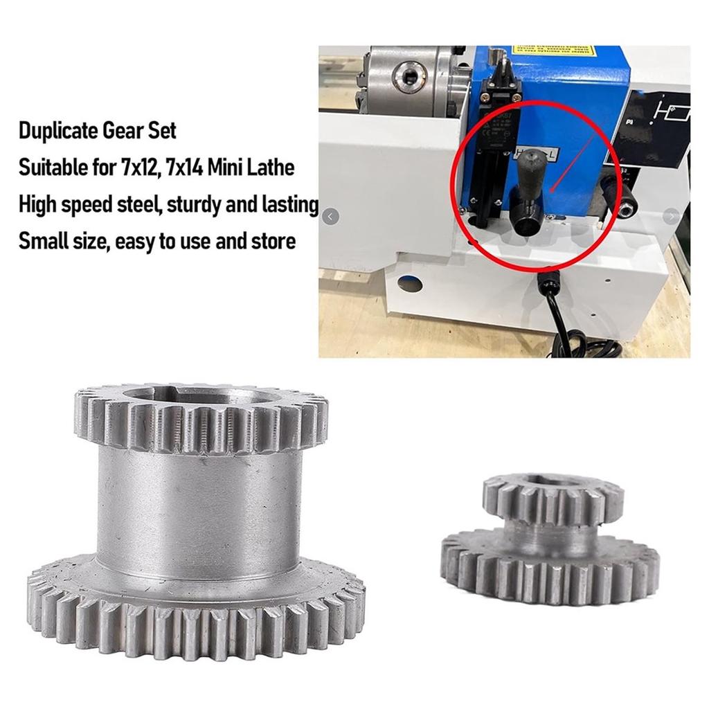 Lathe Duplicate Gear Set, 2 Speed High Low Transmissiones Duplicate Gear Replacement for CJ18A, for CJ0618A