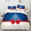 Christmas Duvet Cover Set King Queen Full Size Snowflake Gold Deer Pattern Holiday Bedding Set Polyester Comforter Cover for Kid