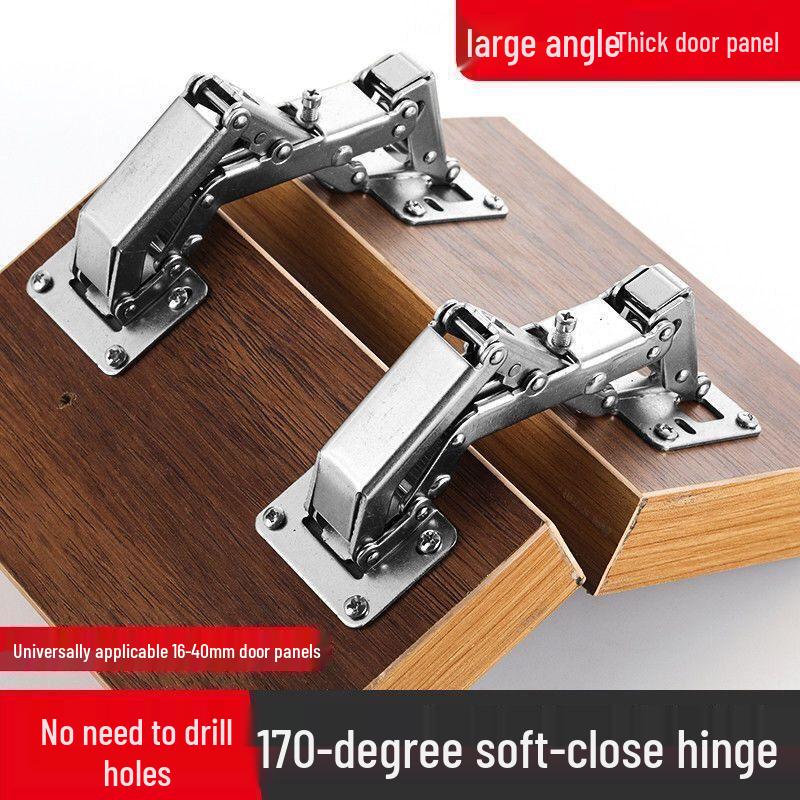 170° Hole-Free Hydraulic Damping Hinge for Thick Doors