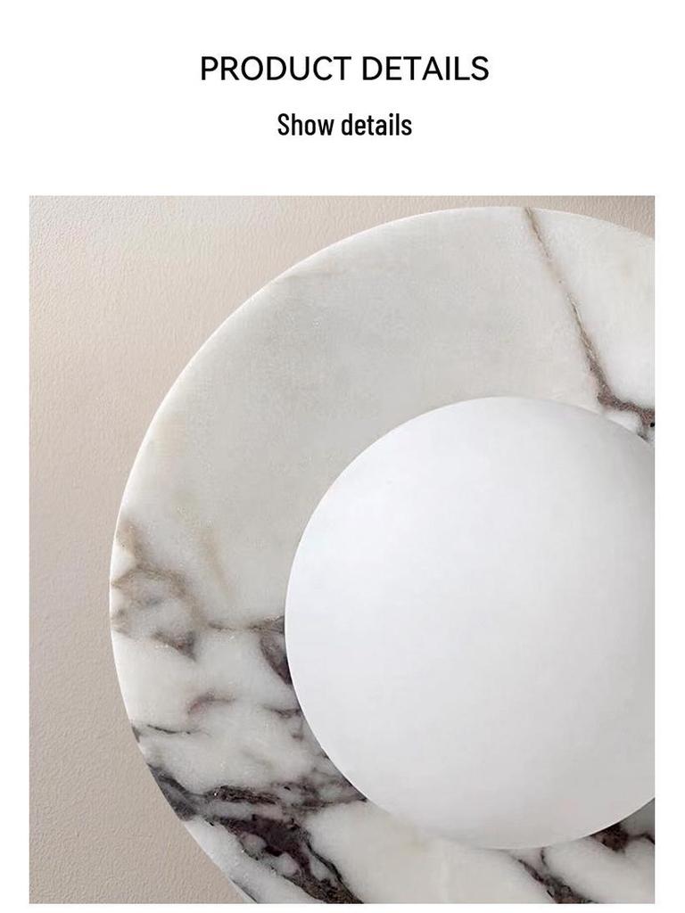 Elegant Mid-Century French Marble Pendant Lamp for Hallway, Living Room, Study, Bedroom, and Bedside