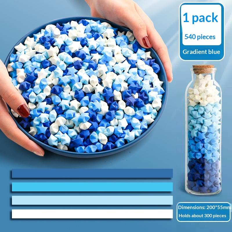 540PCS Gradient Color Star Origami Paper Art Craft Paper DIY Handmade Star Paper Strip Double Side Ucky Stars Folding Paper