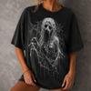 Halloween Gothic Ghost T-shirt Men Women Vintage Black Oversized 3D Print Tee Skull Graphic Short Sleeve Casual Streetwear Top