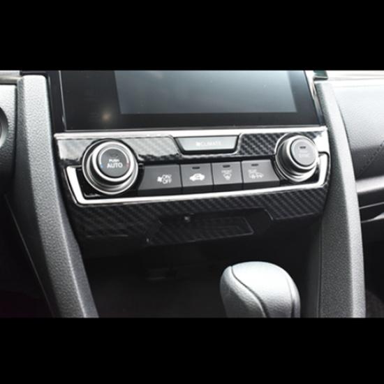 For Honda Civic 2016-2021 Carbon Fiber Center Console AC Switch Panel Cover Trim