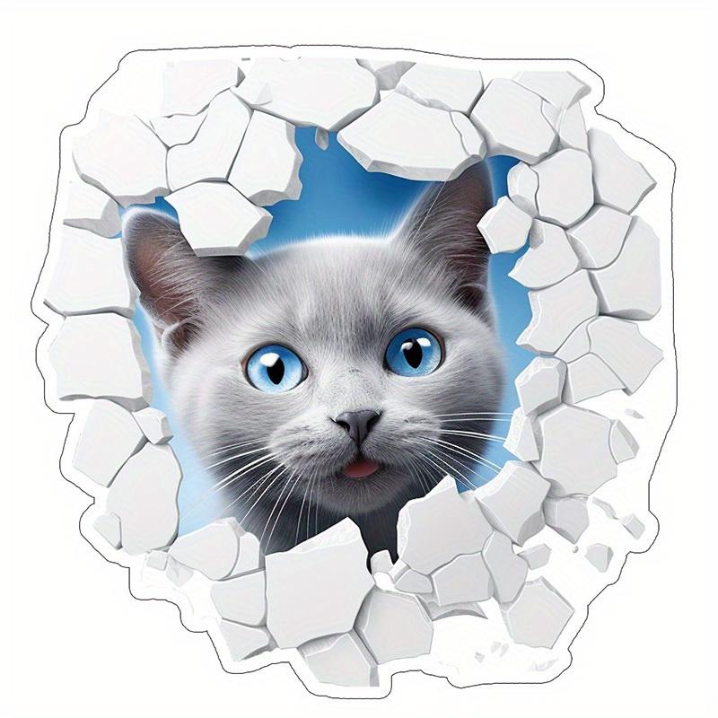 

3D Cat Car Decals Removable Vinyl Decals Scratch Covering Auto Accessories Water-Repellent Vehicle Window Bumper Body Ornament