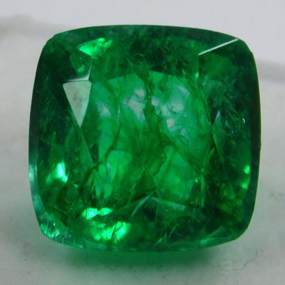 Natural Green Emerald Loose Gemstone 9 Ct Square Cushion Cut Colombian for Jewelry Making and Crafts