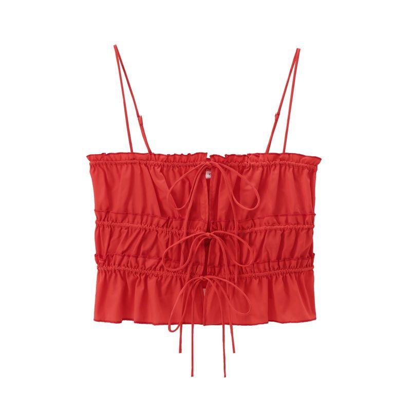 Kaslead Casual Poplin Sling Tops Bows