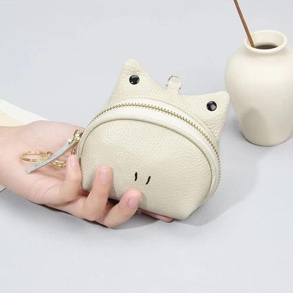 Fashionable Key Storage Small Bag Zipper Women's Leather Frog Coin Purse Storage Card Bag  Coin
