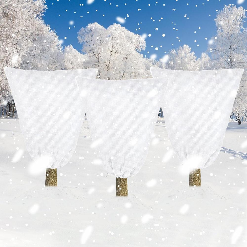 2pcs Plant Covers Freeze Protection with Drawstring for Shrub Bush Fruit Tree