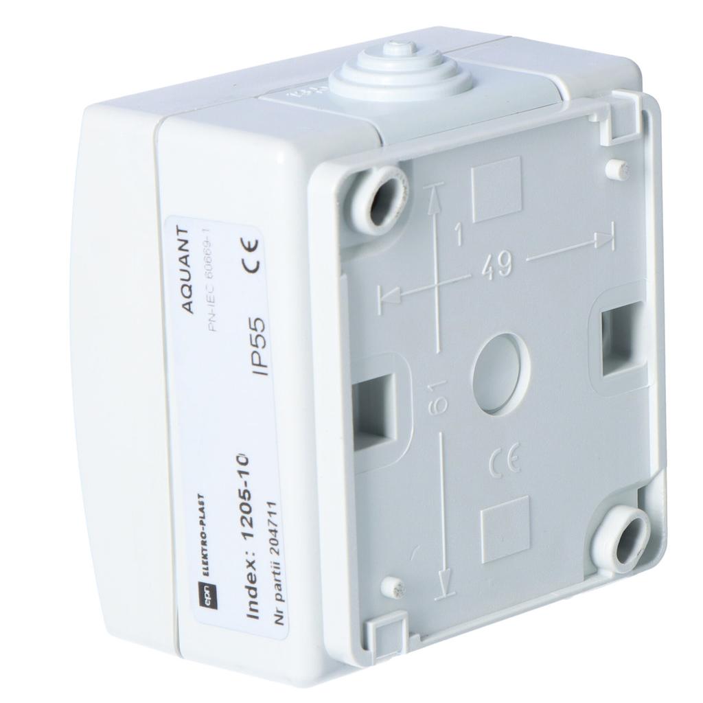 Bell switch, surface-mounted, IP55, gray, AQUANT