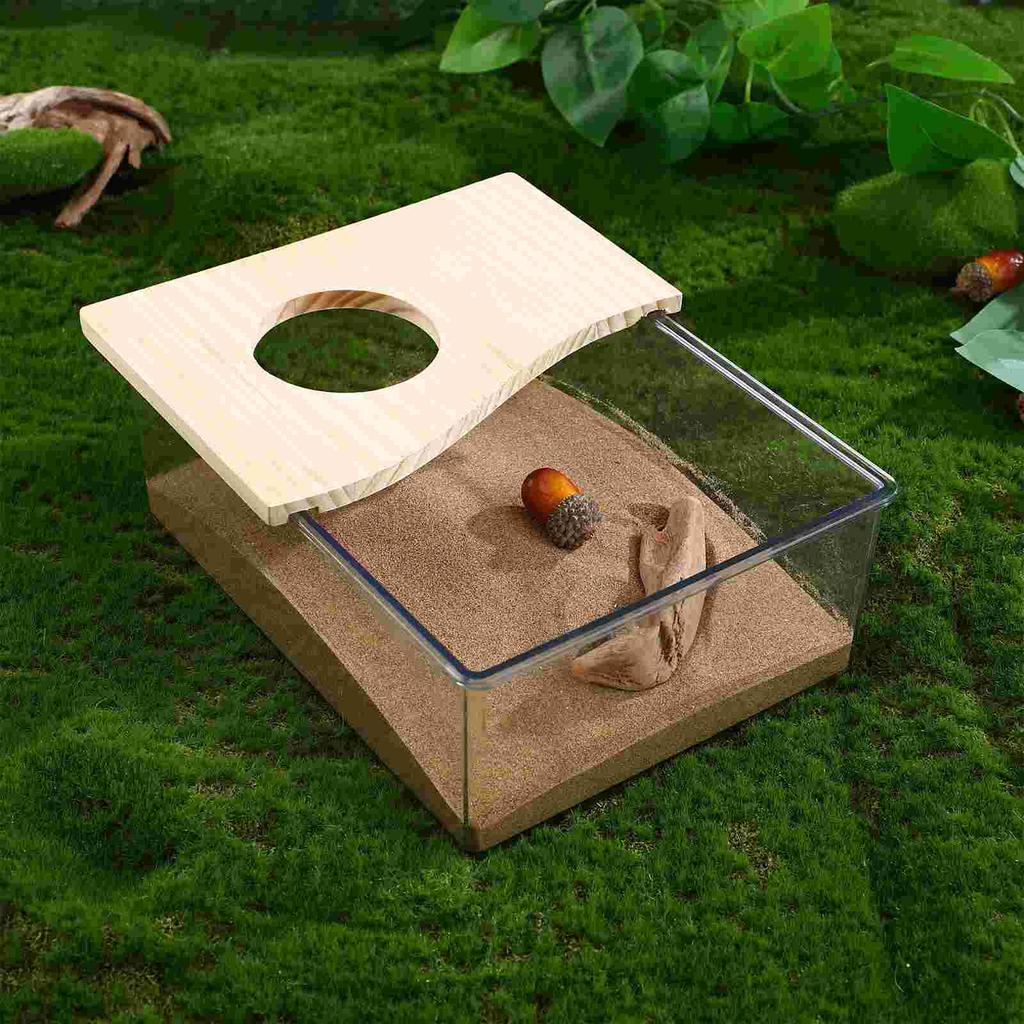 Transparent Hamster Sand Bath Container Acrylic Chinchilla Dust Bath Box Hamster Sandbox Chinchilla Bathing House Container