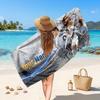 Cristiano Ronaldo Custom Beach Towel, Personalized Name Text Print, Football Logo Soft Quick‑Dry Towel Holiday Gift