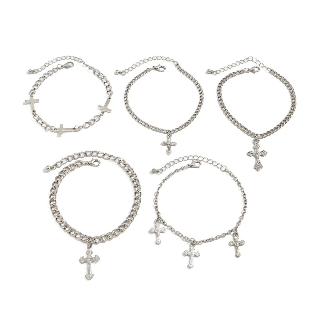 Hip-Hop Personality Layered Exaggerated Style Bracelet Set for Men Fashion Trendy Men's Bracelets and Jewelry