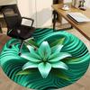 1pc Lily Flower Print Chair Carpet for Office, Round Non-Slip Durable Large Size Office Carpet, Suitable for Office, Beautiful Decoration