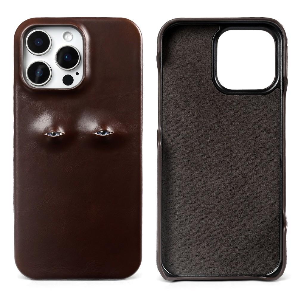 Premium Eye Design Genuine Leather Case For Iphone 16 Pro Max Case 15Pro 14 12 11 13 Exquisite Craftsman Retro Back Cover Fundas