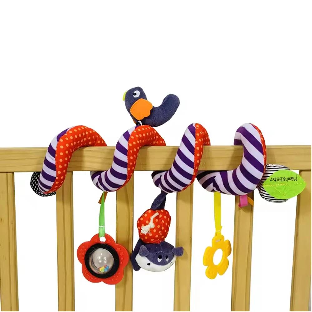Non-Toxic Plush Fabric Pp Cotton Sensory Development Musical Doll Baby Activity Rattle Plush Bed Toy Hanging Mobiles Car Seat Toys Gifts