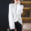 Lazy Casual Temperament Crew Neck Sweater Women's Autumn and Winter New Solid Color Loose Pullover Bottoming Knitted Sweater