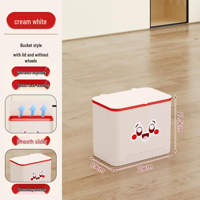 Multi-Layer Kitchen Trash Can & Snack Storage Rack with Lid & Wheels