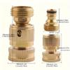 1 Pair of 3/4-inch Solid Brass Garden Hose Connectors, Leak-proof Heavy-duty US Standard NPT Threaded Cap Type.