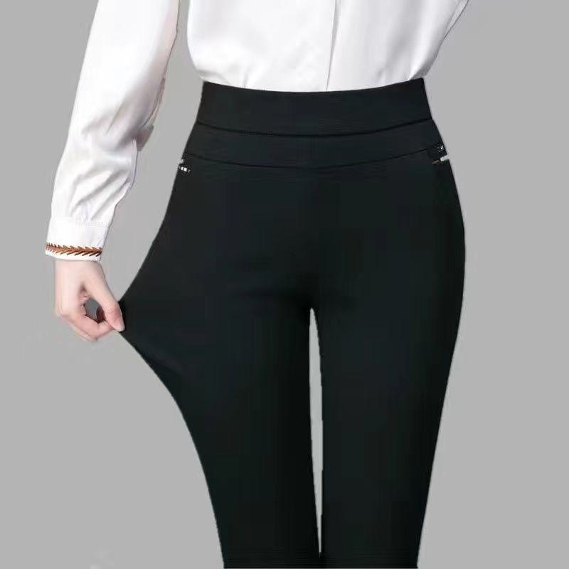 Trendy Mom Pants für Damen: Schmale Passform, hohe Taille, große Größe, elastische, lässige, gerade Hose für Frühling und Sommer.