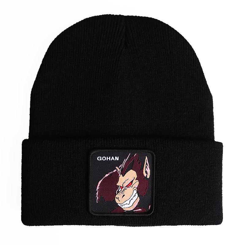 Anime merchandise cartoon Dragon Ball Son Gohan SON GOHAN Knitted hat, woolen hat, hip-hop ski pullover hat Adjustable чёрный