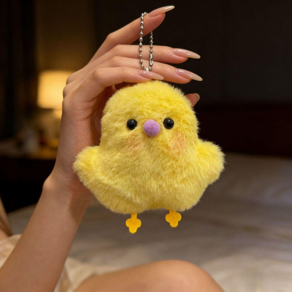 Portachiavi Animale di Peluche con Design Pulcino Cartone Animato Carino per Bambini e Ragazzi