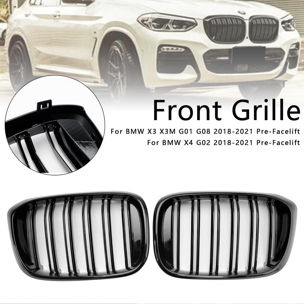 Front Kidney Grille Mesh Grill Fit for BMW X4 G02 X3 G01 G08 2018-2021 Pre LCI