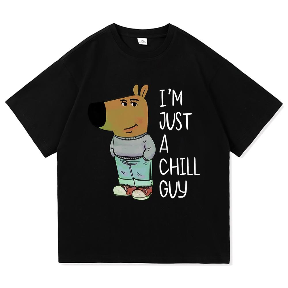 Ich bin nur ein entspannter Typ T-Shirts Sommer Mode Männer/Frauen Ästhetisch Lustig Niedlich T-Shirt Hohe Qualität Cartoon Vintage Baumwoll T-Shirt