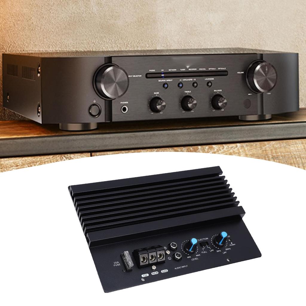 12V Car Amplifier Board 600W High Power Aluminum Alloy Car Exposed Bass Subwoofer Amp Board for Vehicle