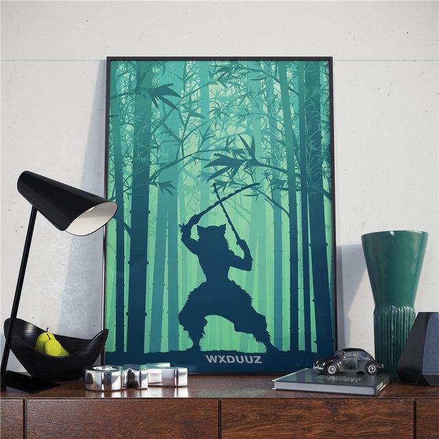 Japanese anime poster, demon killer, family bar, cafe, decorative art painting, interior poster