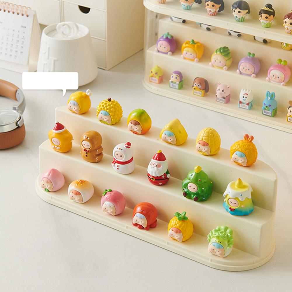 Cute granule display box Stackable Pop Mart Case - Dustproof Blind Box Display Shelf for 3" Figures Acrylic Magnetic Organizer
