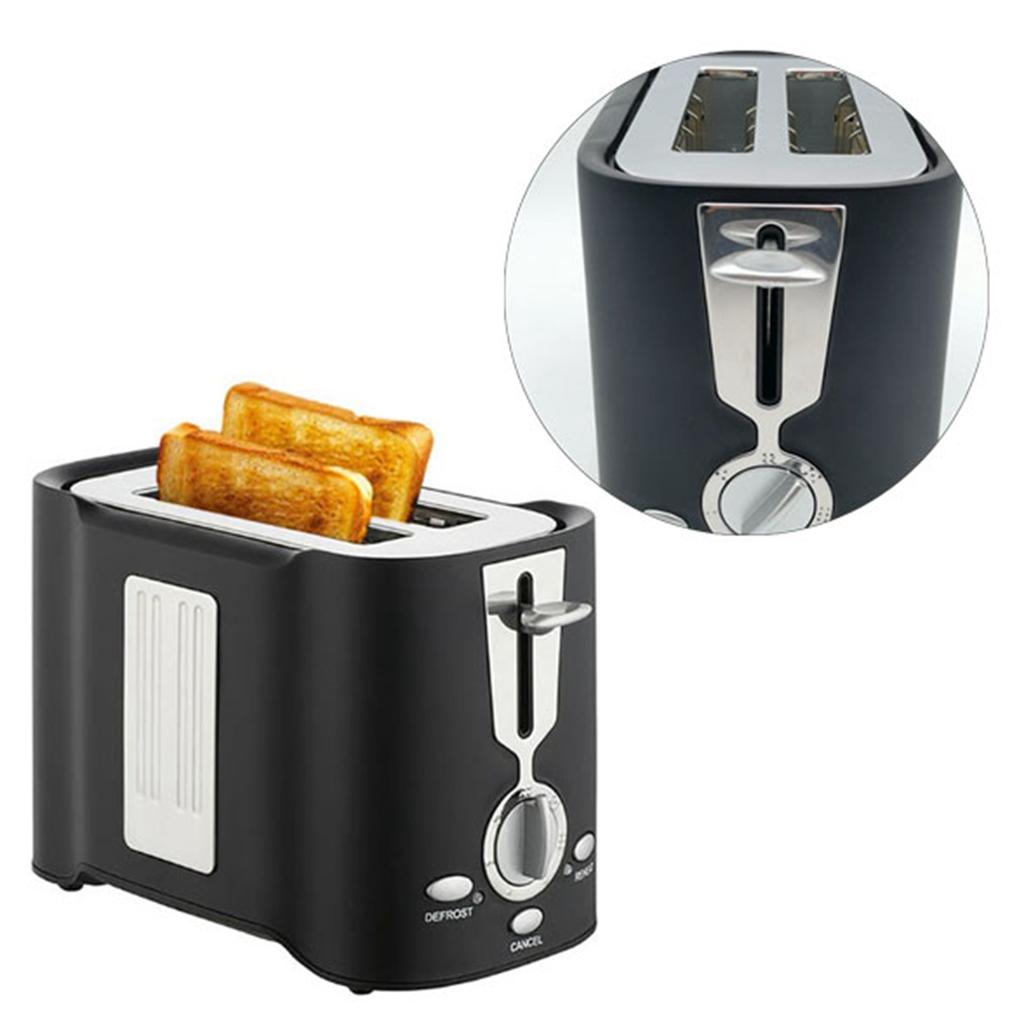 800W Toaster Multifunctional Alloy 2 Slice Toaster with Detachable Tray for Breakfast