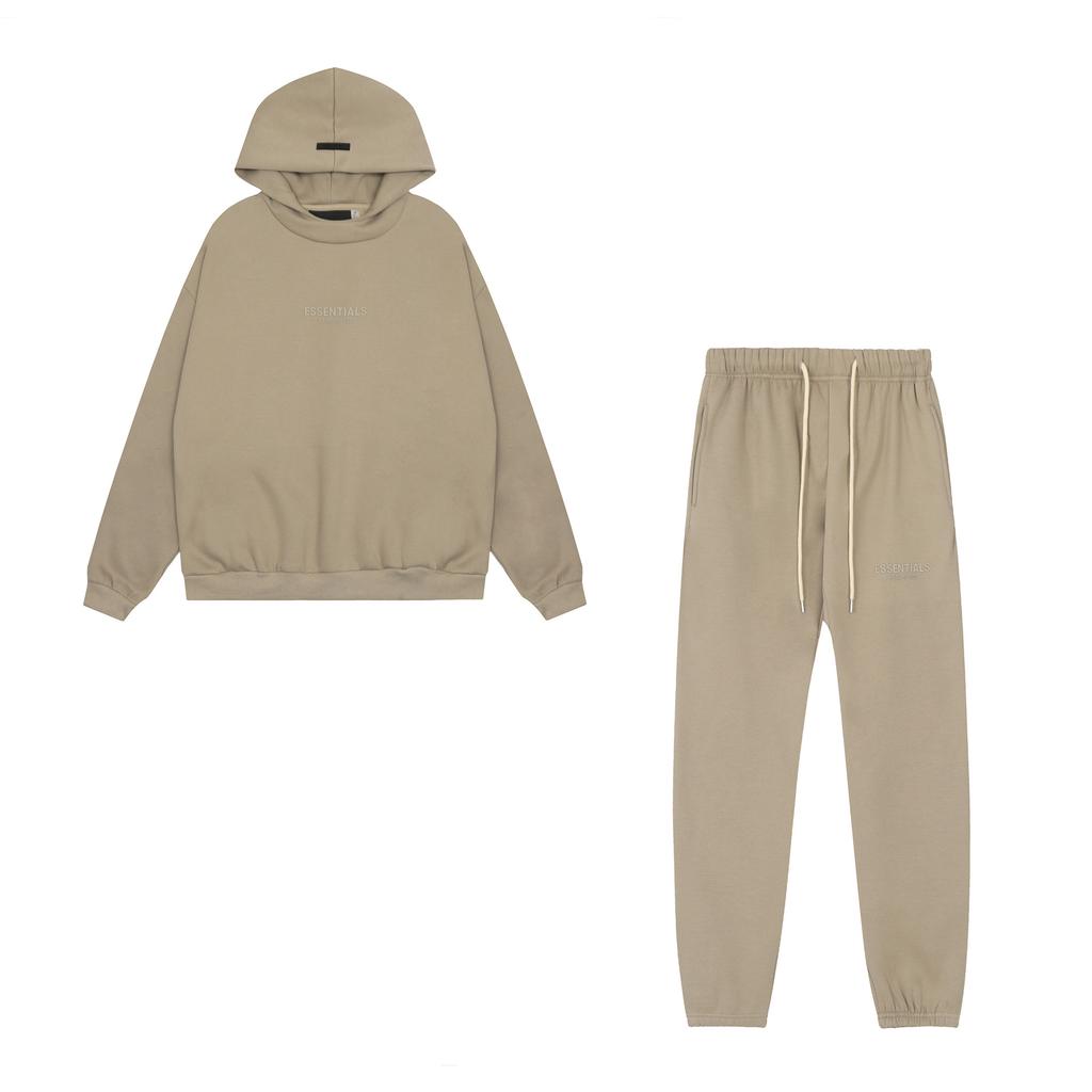 3D Silikon Buchstaben Fleece Hoodie & Jogginghose Set – High-Street Lässiges 2-teiliges Outfit