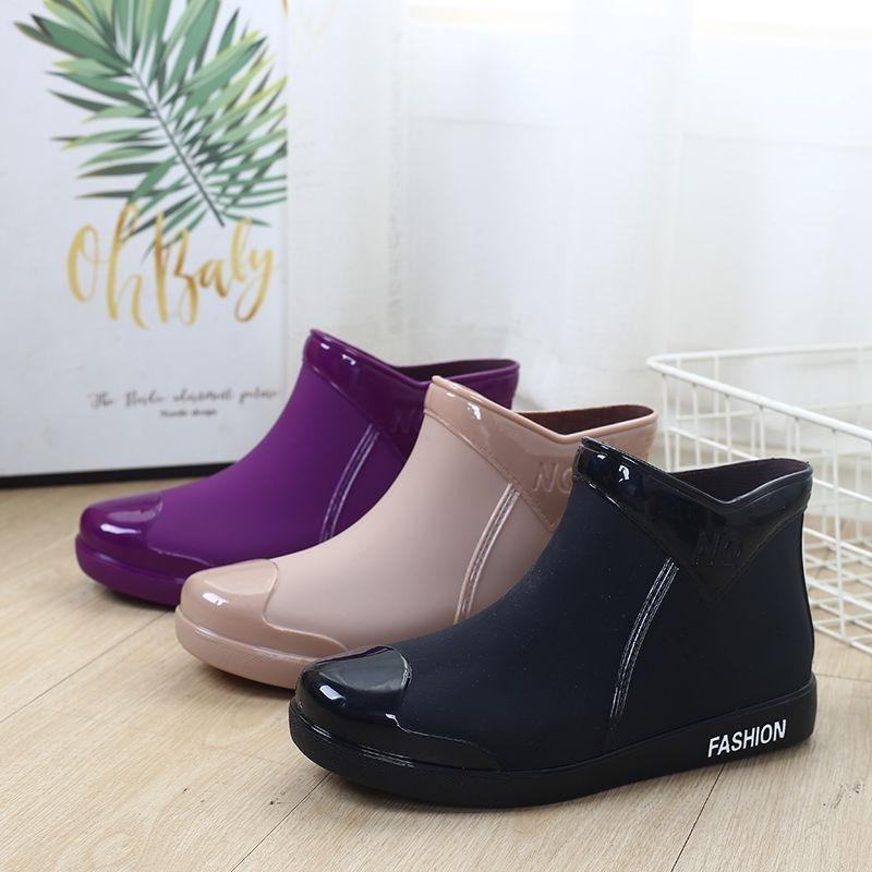 Women's Rain Shoes Fashion Trend Adult Short Tube Waterproof Anti Slip Boots