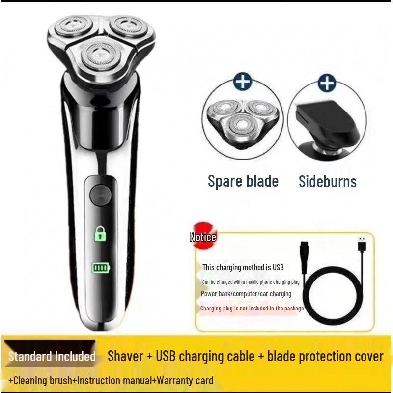 German Electric Shaver: 6-in-1 Multifunctional, Floating Triple Head, Waterproof Men's Beard Razor