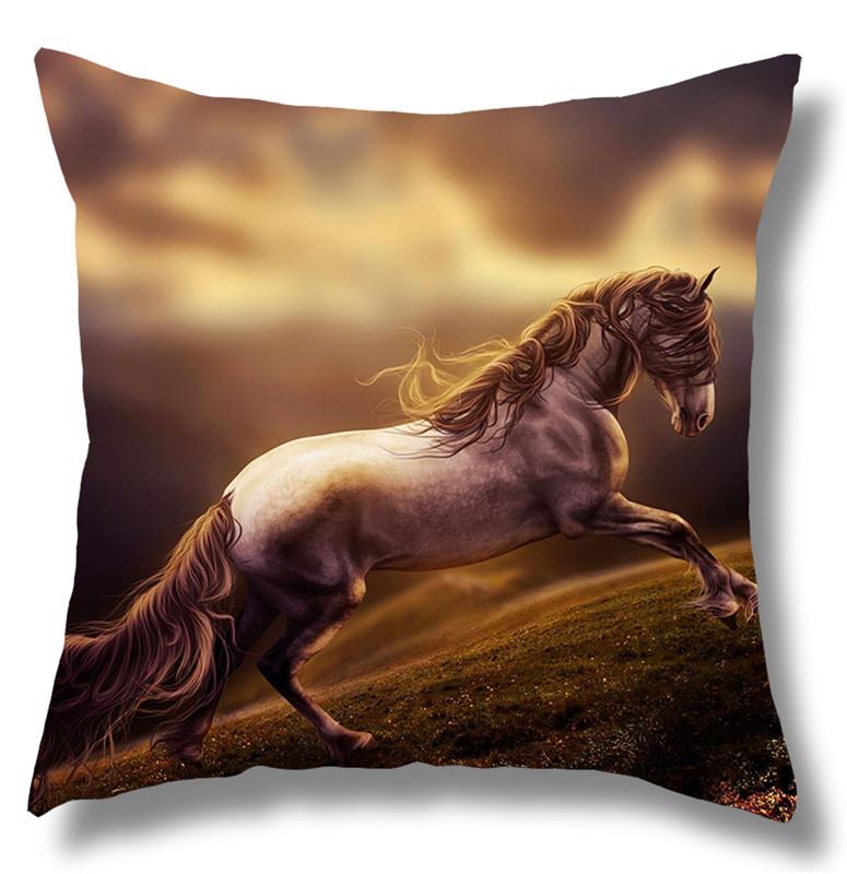 45x45cm Running Horse Print Pattern Cushion Cover Home Living Room Sofa Car Decoration Throw Pillow